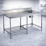 Solided Dish Landing Table With Garbage Chute